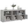 Betongraues Sideboard mit LED-Leuchten 162x37x67 cm von , Sideboards - Ref: Foro24-3208998, Preis: 196,27 €, Rabatt: %