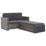 Set de muebles de jardín 2 pzas y cojines ratán sintético gris de vidaXL, Conjuntos de jardín - Ref: Foro24-44422, Precio: 32...