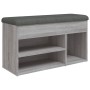 Banco zapatero madera de ingeniería gris Sonoma 82x32x45,5 cm de , Bancos para recibidores y almacenamiento - Ref: Foro24-835...