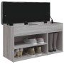 Banco zapatero madera de ingeniería gris Sonoma 82x32x45,5 cm de , Bancos para recibidores y almacenamiento - Ref: Foro24-835...