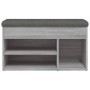 Banco zapatero madera de ingeniería gris Sonoma 82x32x45,5 cm de , Bancos para recibidores y almacenamiento - Ref: Foro24-835...