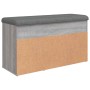 Banco zapatero madera de ingeniería gris Sonoma 82x32x45,5 cm de , Bancos para recibidores y almacenamiento - Ref: Foro24-835...