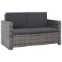 Set de muebles de jardín 2 pzas y cojines ratán sintético gris de vidaXL, Conjuntos de jardín - Ref: Foro24-44422, Precio: 32...