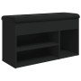 Banco zapatero madera de ingeniería negro 82x32x45,5 cm de , Bancos para recibidores y almacenamiento - Ref: Foro24-835027, P...