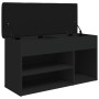 Banco zapatero madera de ingeniería negro 82x32x45,5 cm de , Bancos para recibidores y almacenamiento - Ref: Foro24-835027, P...