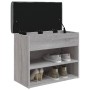 Banco zapatero madera de ingeniería gris Sonoma 62x32x50 cm de , Bancos para recibidores y almacenamiento - Ref: Foro24-83510...