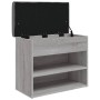 Banco zapatero madera de ingeniería gris Sonoma 62x32x50 cm de , Bancos para recibidores y almacenamiento - Ref: Foro24-83510...