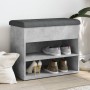 Concrete gray engineered wood shoe bench 62x32x50 cm by , Benches for halls and storage - Ref: Foro24-835099, Price: 64,51 €,...