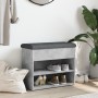 Concrete gray engineered wood shoe bench 62x32x50 cm by , Benches for halls and storage - Ref: Foro24-835099, Price: 67,99 €,...