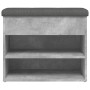 Banco zapatero madera de ingeniería gris hormigón 62x32x50 cm de , Bancos para recibidores y almacenamiento - Ref: Foro24-835...