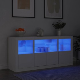 Sideboard with white LED lights 142.5x37x67 cm by , Sideboards - Ref: Foro24-3209065, Price: 183,50 €, Discount: %