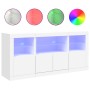 Aparador con luces LED blanco 142,5x37x67 cm de , Aparadores - Ref: Foro24-3209065, Precio: 192,79 €, Descuento: %