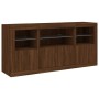 Sideboard with LED lights brown oak 142.5x37x67 cm by , Sideboards - Ref: Foro24-3209071, Price: 156,99 €, Discount: %