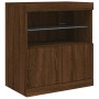 Sideboard with LED lights brown oak 142.5x37x67 cm by , Sideboards - Ref: Foro24-3209071, Price: 156,99 €, Discount: %