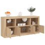 Sideboard with LED lights Sonoma oak 142.5x37x67 cm by , Sideboards - Ref: Foro24-3209067, Price: 167,54 €, Discount: %