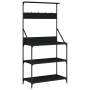 Kitchen shelving with hooks 4 levels black engineered wood by , Kitchen utensil containers - Ref: Foro24-838958, Price: 75,33...