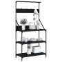 Kitchen shelving with hooks 4 levels black engineered wood by , Kitchen utensil containers - Ref: Foro24-838958, Price: 75,33...