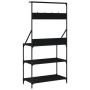 Kitchen shelving with hooks 4 levels black engineered wood by , Kitchen utensil containers - Ref: Foro24-838958, Price: 75,33...