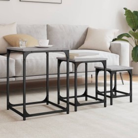 Stackable coffee tables 3 pieces Sonoma gray engineered wood by , Coffee table - Ref: Foro24-838926, Price: 39,99 €, Discount: %