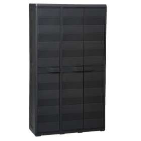 Garden cabinet with 4 shelves black by vidaXL, Lockers and storage cabinets - Ref: Foro24-43700, Price: 230,63 €, Discount: %