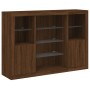 Sideboard with LED light 3 pieces engineered wood oak brown by , Sideboards - Ref: Foro24-3209134, Price: 202,11 €, Discount: %