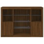 Sideboard with LED light 3 pieces engineered wood oak brown by , Sideboards - Ref: Foro24-3209134, Price: 202,11 €, Discount: %