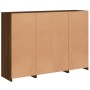 Sideboard with LED light 3 pieces engineered wood oak brown by , Sideboards - Ref: Foro24-3209134, Price: 202,11 €, Discount: %