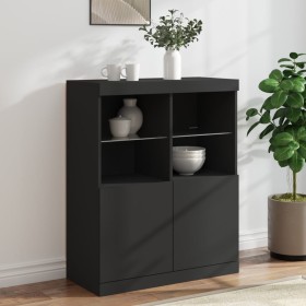 Sideboard mit LED-Leuchten schwarz 81x37x100 cm von , Sideboards - Ref: Foro24-836673, Preis: 107,99 €, Rabatt: %