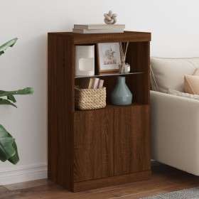 Sideboard with LED lights brown oak 60.5x37x100 cm by , Sideboards - Ref: Foro24-836671, Price: 87,99 €, Discount: %