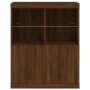 Sideboard with LED lights oak brown 81x37x100 cm by , Sideboards - Ref: Foro24-836678, Price: 115,57 €, Discount: %