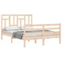 Bed frame with solid wood headboard 140x190 cm by , Beds and slatted bases - Ref: Foro24-3194941, Price: 121,12 €, Discount: %