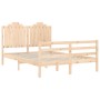 Bed frame with solid wood headboard 140x200 cm by , Beds and slatted bases - Ref: Foro24-3194181, Price: 141,64 €, Discount: %