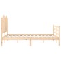 Bed frame with solid wood headboard 140x200 cm by , Beds and slatted bases - Ref: Foro24-3194181, Price: 141,64 €, Discount: %