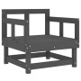 Garden furniture set 7 pieces solid gray pine wood by , Garden sets - Ref: Foro24-3186209, Price: 465,99 €, Discount: %