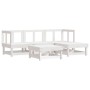 Gartensofa-Set 5-teilig aus massivem weißem Kiefernholz von , Gartensets - Ref: Foro24-3186159, Preis: 288,48 €, Rabatt: %