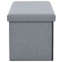 Banco almacenaje plegable lino sintético 76x38x38 cm gris claro de vidaXL, Bancos para recibidores y almacenamiento - Ref: Fo...