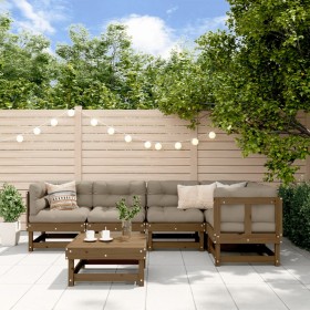 Garden furniture set 6 pieces solid honey brown pine wood by , Garden sets - Ref: Foro24-3186448, Price: 347,99 €, Discount: %