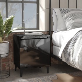 Bedside table with glossy black metal legs 40x30x50 cm by vidaXL, Nightstands - Ref: Foro24-805847, Price: 40,20 €, Discount: %