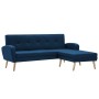 L-shaped sofa upholstered in blue fabric 186x136x79 cm by , Sofas - Ref: Foro24-247001, Price: 346,99 €, Discount: %