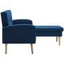 L-shaped sofa upholstered in blue fabric 186x136x79 cm by , Sofas - Ref: Foro24-247001, Price: 346,99 €, Discount: %