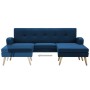 L-förmiges Sofa mit blauem Stoffbezug, 186 x 136 x 79 cm von , Sofas - Ref: Foro24-247001, Preis: 346,68 €, Rabatt: %