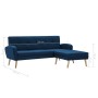 L-shaped sofa upholstered in blue fabric 186x136x79 cm by , Sofas - Ref: Foro24-247001, Price: 346,99 €, Discount: %