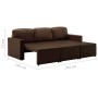 Sofá cama modular de 3 plazas cuero sintético marrón de , Sofás - Ref: Foro24-288796, Precio: 507,76 €, Descuento: %