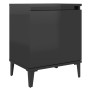 Bedside table with glossy black metal legs 40x30x50 cm by vidaXL, Nightstands - Ref: Foro24-805847, Price: 40,99 €, Discount: %