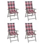 Reclining garden chairs 4 pcs solid acacia wood cushions by , Garden chairs - Ref: Foro24-3065390, Price: 280,99 €, Discount: %