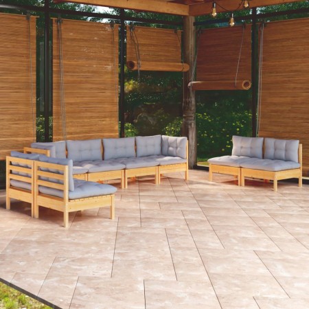 Garden furniture set 8 pieces and cushions solid pine wood by , Garden sets - Ref: Foro24-3096231, Price: 627,97 €, Discount: %