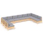 Gartenmöbel-Set 10-teilig und Kissen aus massivem Kiefernholz von , Gartensets - Ref: Foro24-3097186, Preis: 828,08 €, Rabatt: %