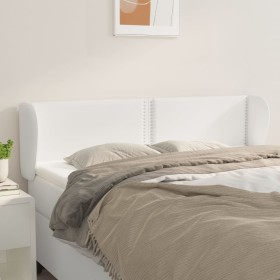 Cabecero de cuero sintético blanco 147x23x78/88 cm de , Cabeceros y pies de cama - Ref: Foro24-3117095, Precio: 74,99 €, Desc...