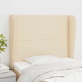 Cabecero con orejas de tela color crema 93x23x118/128 cm de , Cabeceros y pies de cama - Ref: Foro24-3117803, Precio: 80,99 €...