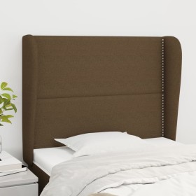 Headboard with dark brown fabric ears 93x23x118/128 cm by , Headboards and footboards - Ref: Foro24-3117801, Price: 71,52 €, ...